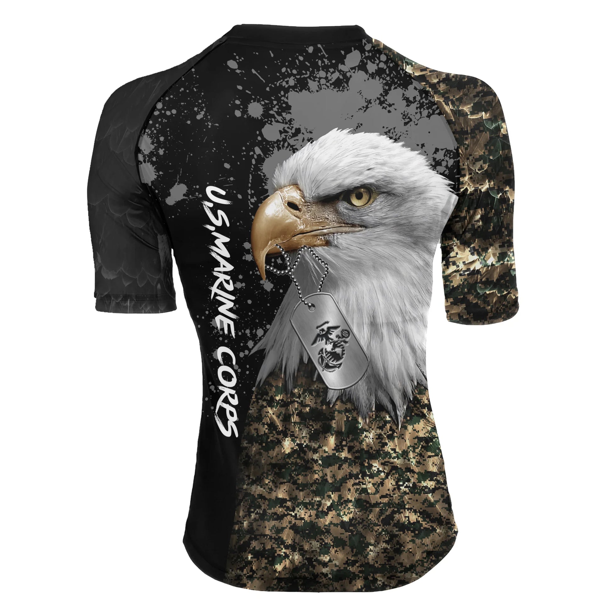USMC Eagle Military Women's Short Sleeve Rash Guard