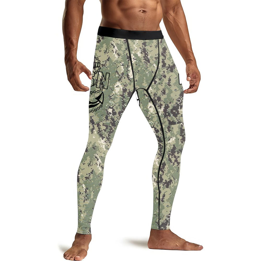 USN Navy Veteran Men's Compression Leggings - BattleFitGear