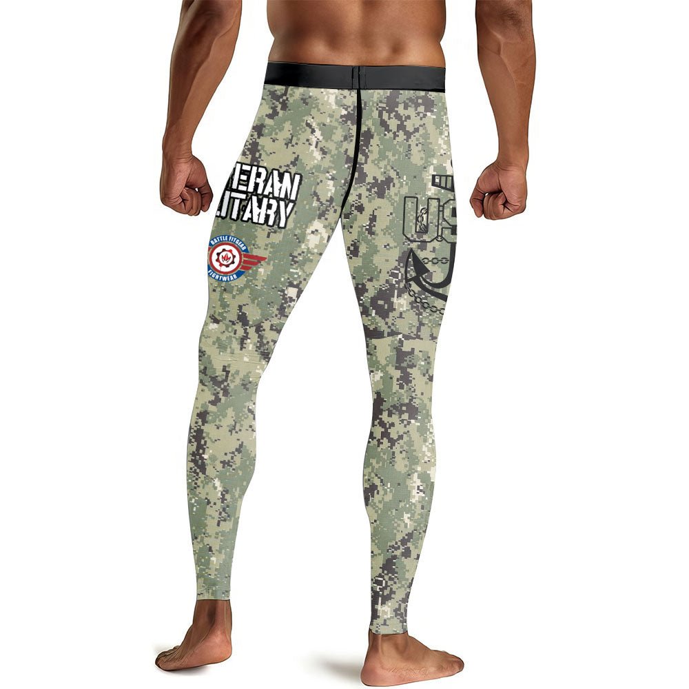 USN Navy Veteran Men's Compression Leggings - BattleFitGear