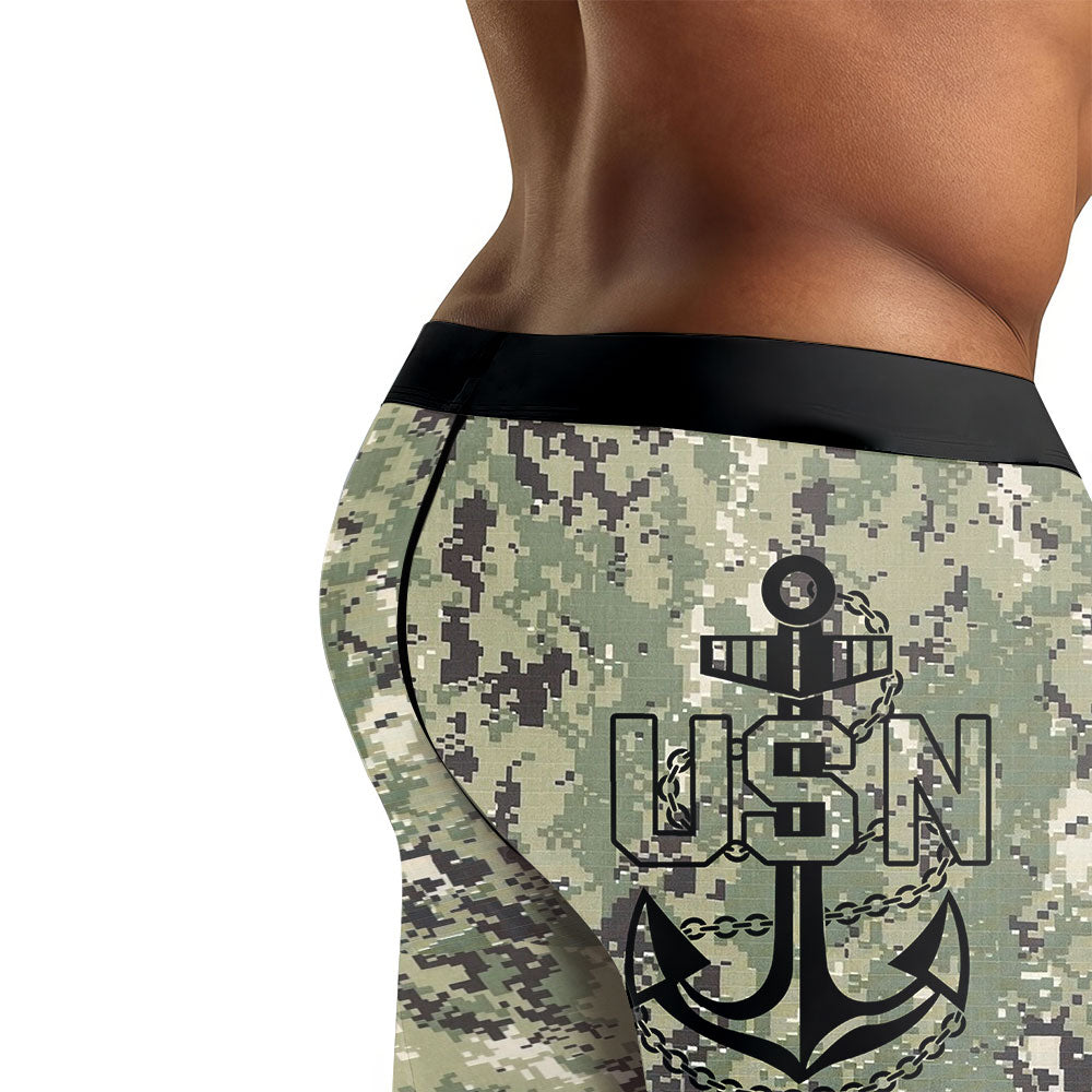 USN Navy Veteran Men's Compression Leggings