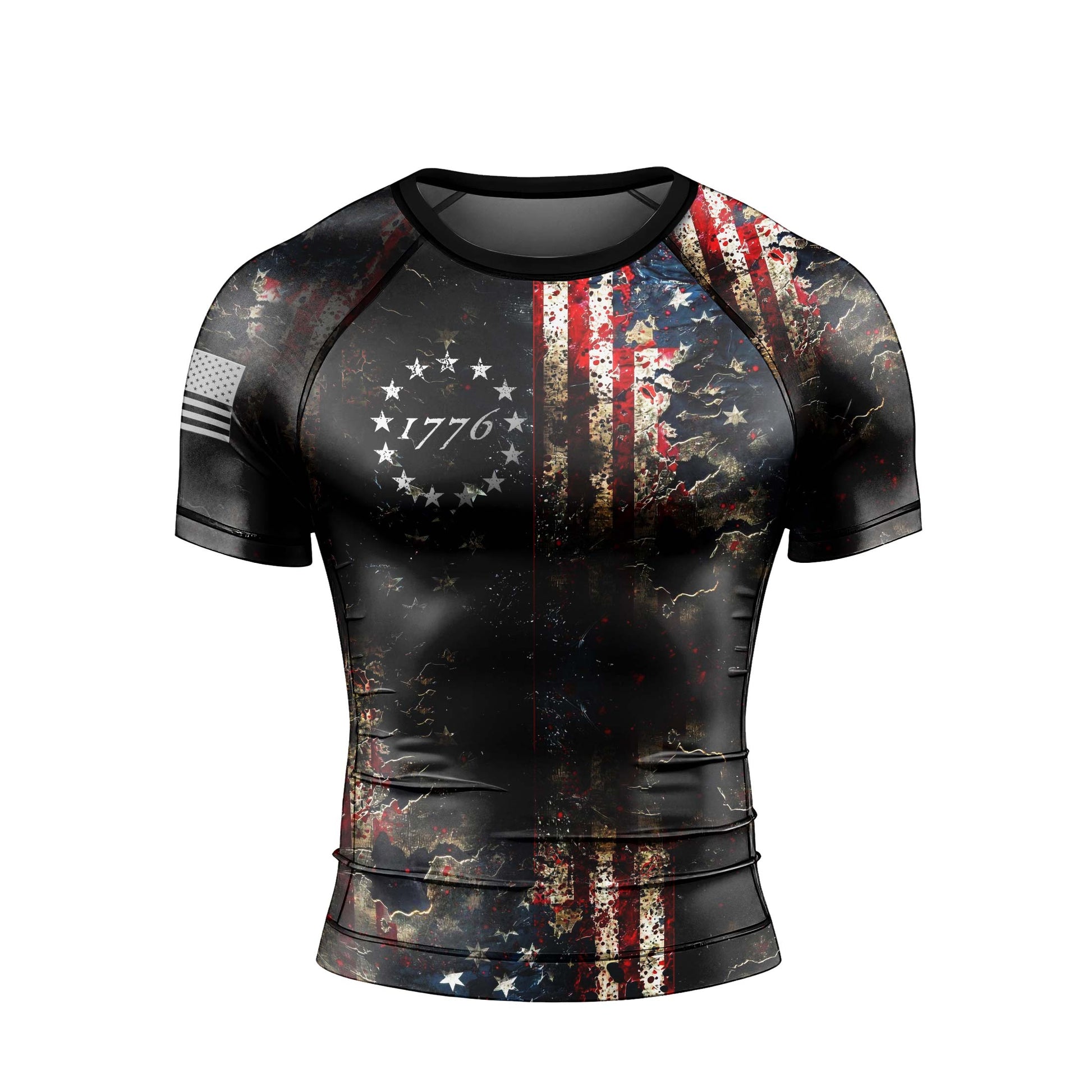 United States 1776 Men's Short Sleeve Rash Guard