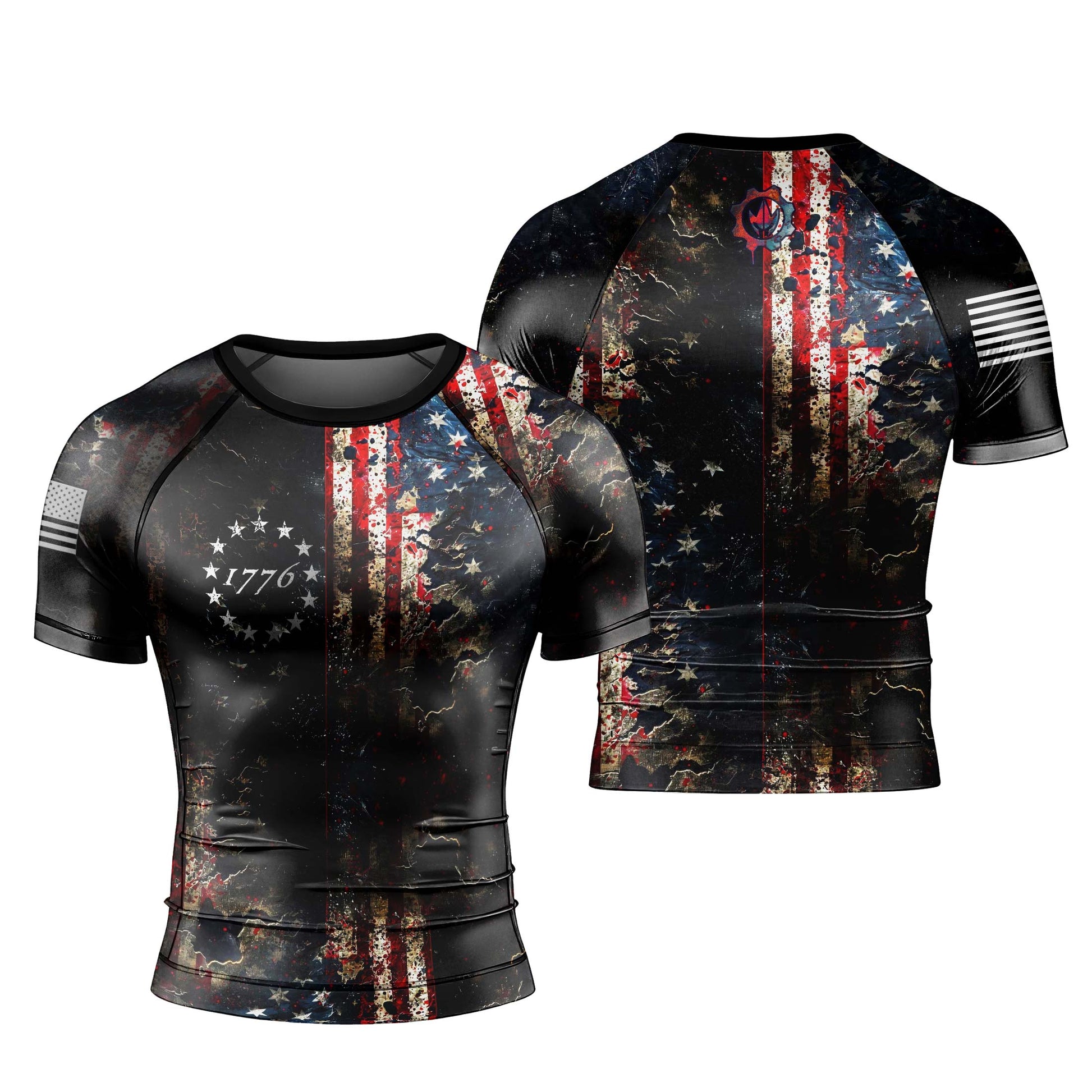 United States 1776 Men's Short Sleeve Rash Guard