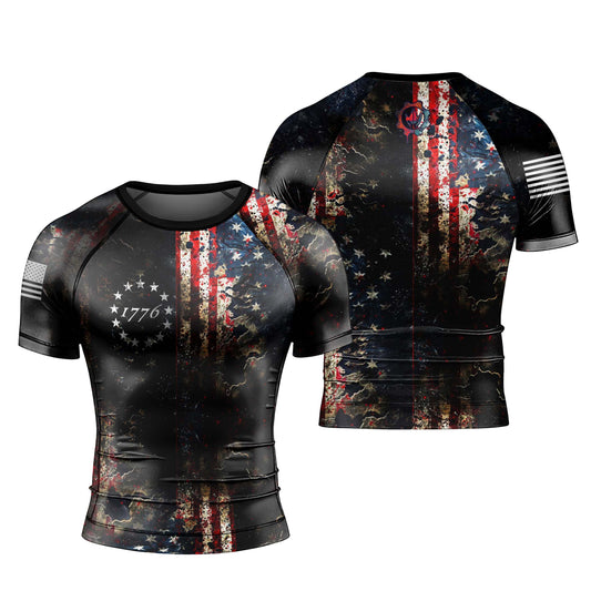 United States 1776 Men's Short Sleeve Rash Guard
