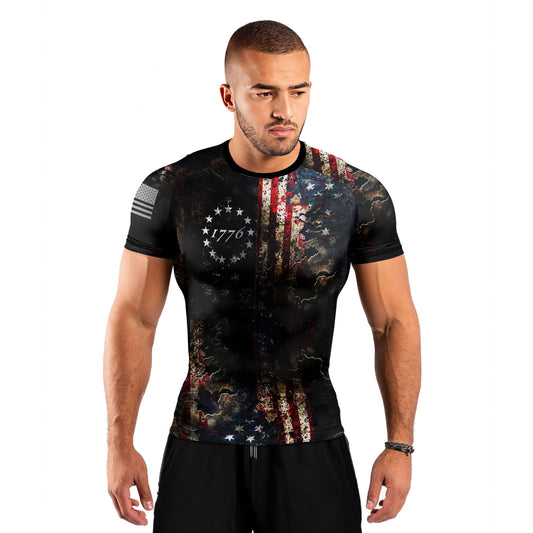 United States 1776 Men's Short Sleeve Rash Guard