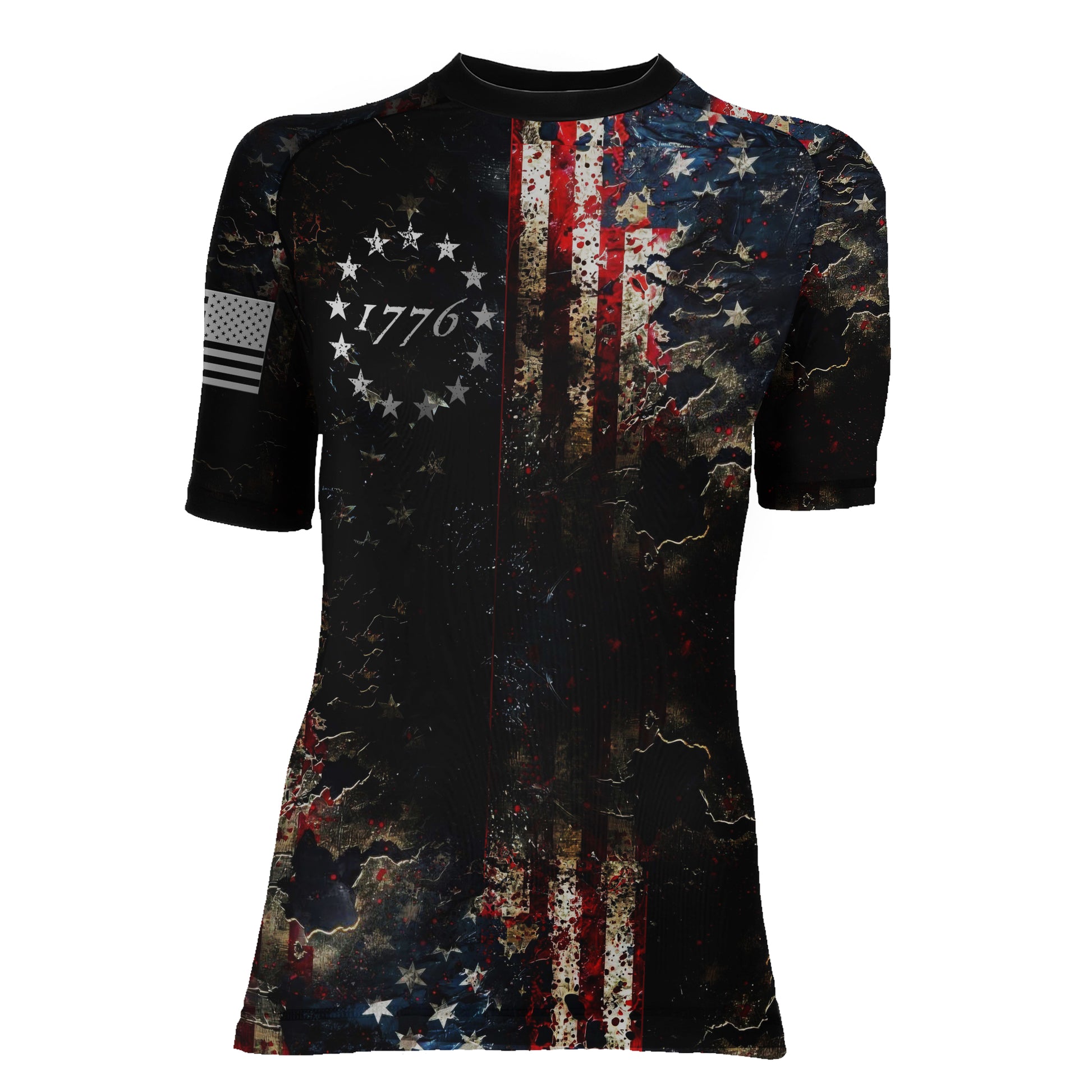 United States 1776 Women's Short Sleeve Rash Guard