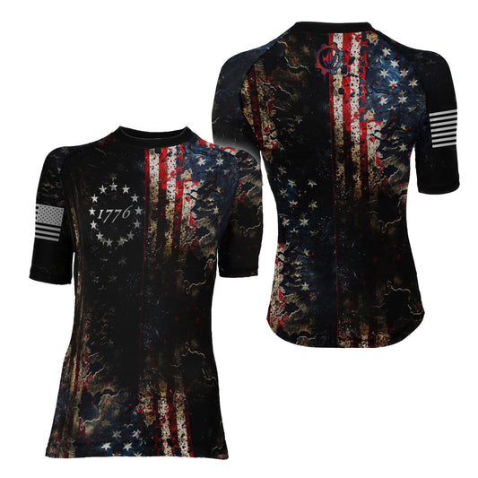 United States 1776 Women's Short Sleeve Rash Guard