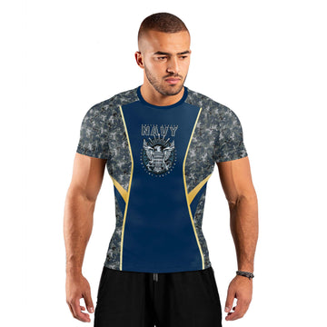 United States Navy Men's Short Sleeve Rash Guard
