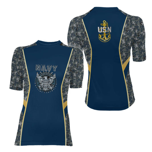 United States Navy Women's Short Sleeve Rash Guard