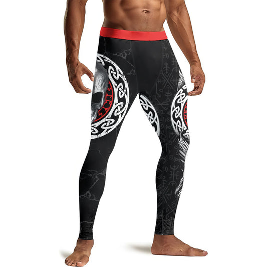Vegvisir Skull Men's Compression Leggings