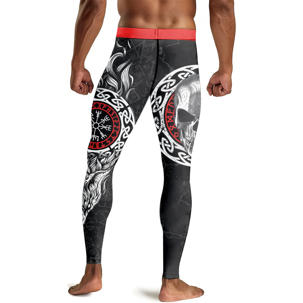 Vegvisir Skull Men's Compression Leggings