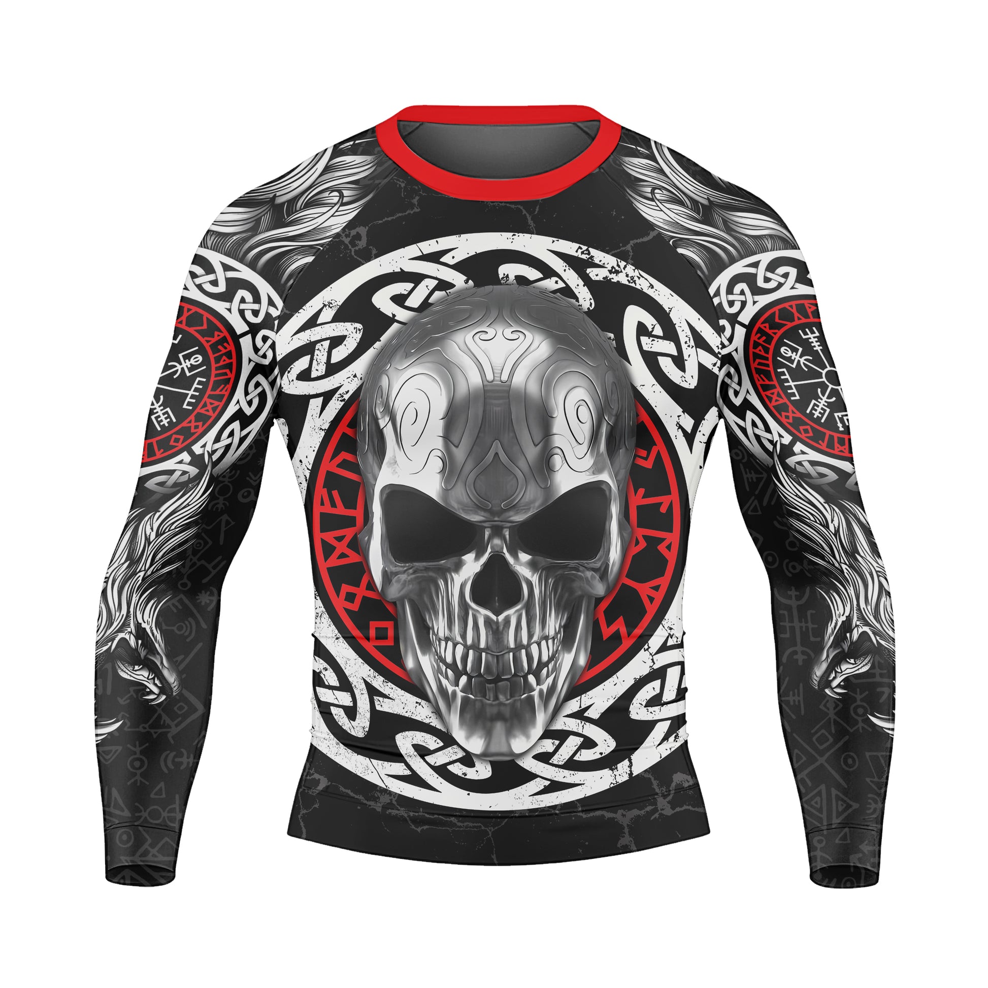 Vegvisir Skull Men's Long Sleeve Rash Guard