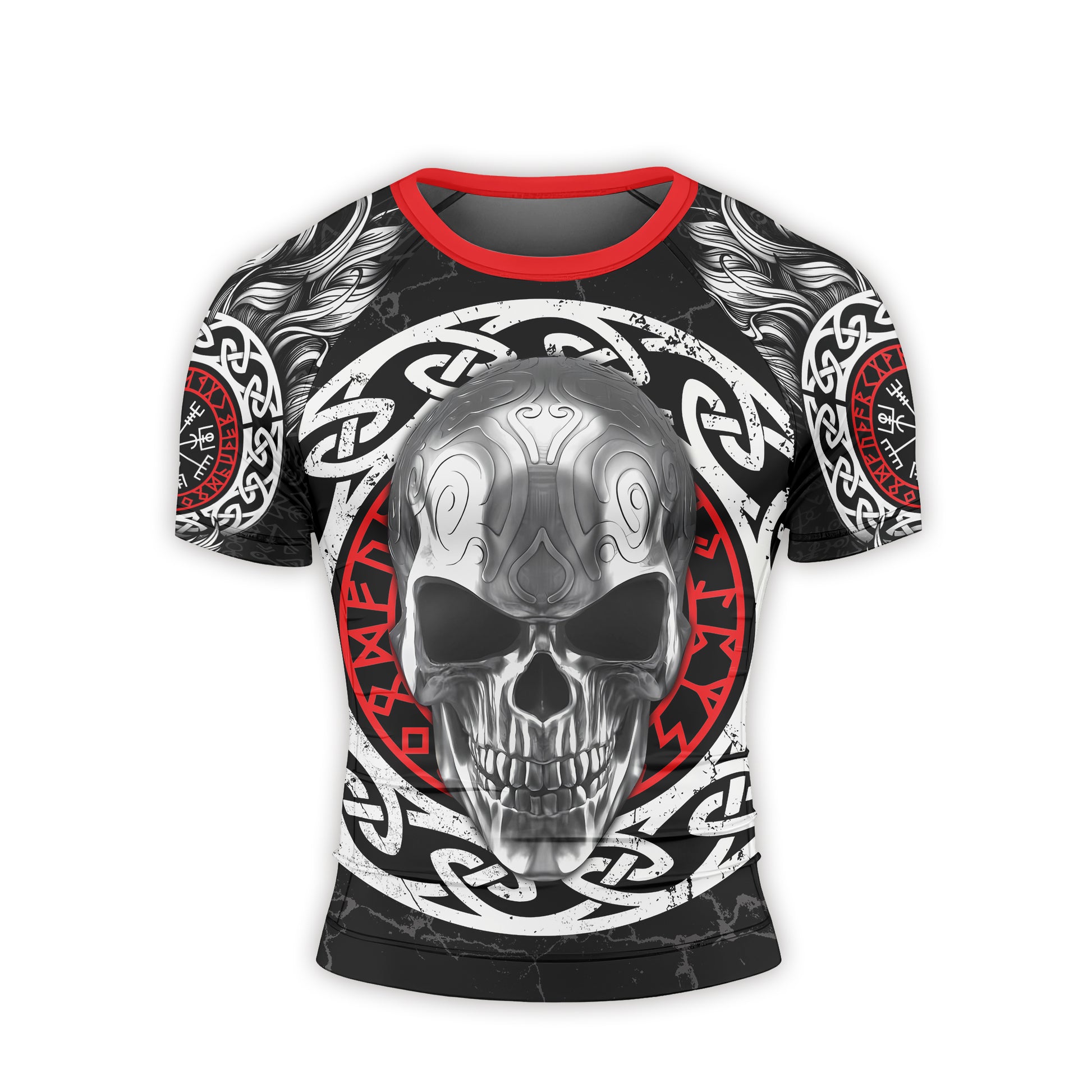 Vegvisir Skull Men's Short Sleeve Rash Guard