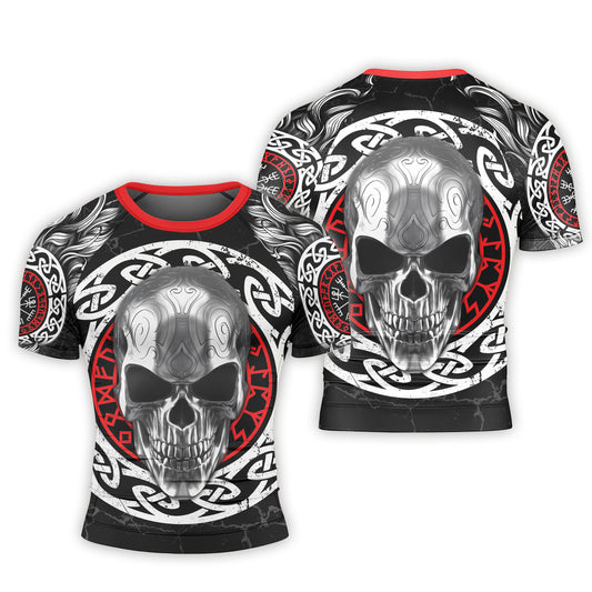 Vegvisir Skull Men's Short Sleeve Rash Guard
