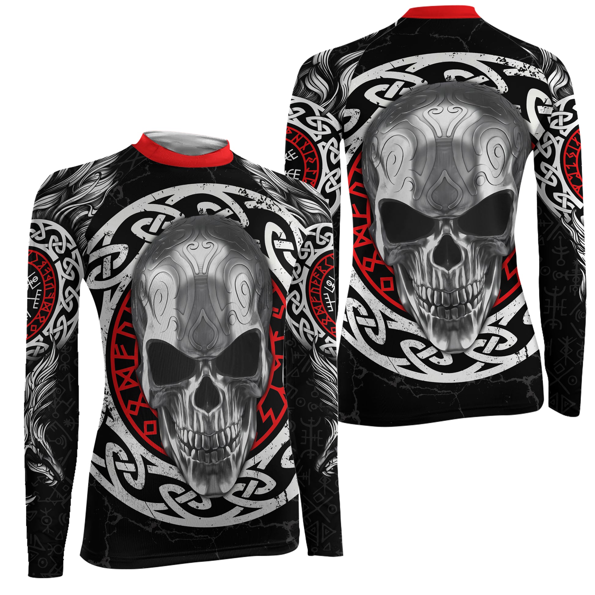 Vegvisir Skull Women's Long Sleeve Rash Guard