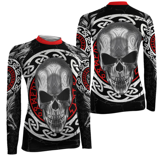 Vegvisir Skull Women's Long Sleeve Rash Guard