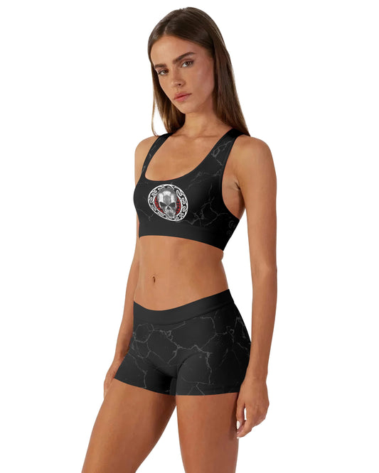 Vegvisir Skull Women's Padded Sports Bra