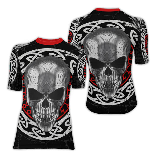 Vegvisir Skull Women's Short Sleeve Rash Guard