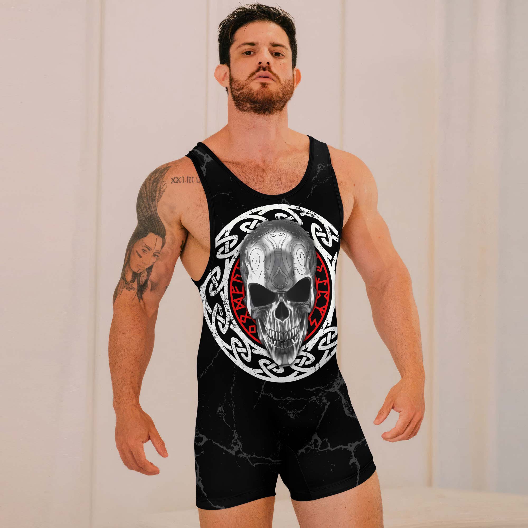 Vegvisir Skull Wrestling Singlets