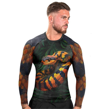 Venomous Snake Men's Long Sleeve Rash Guard - BattleFitGear