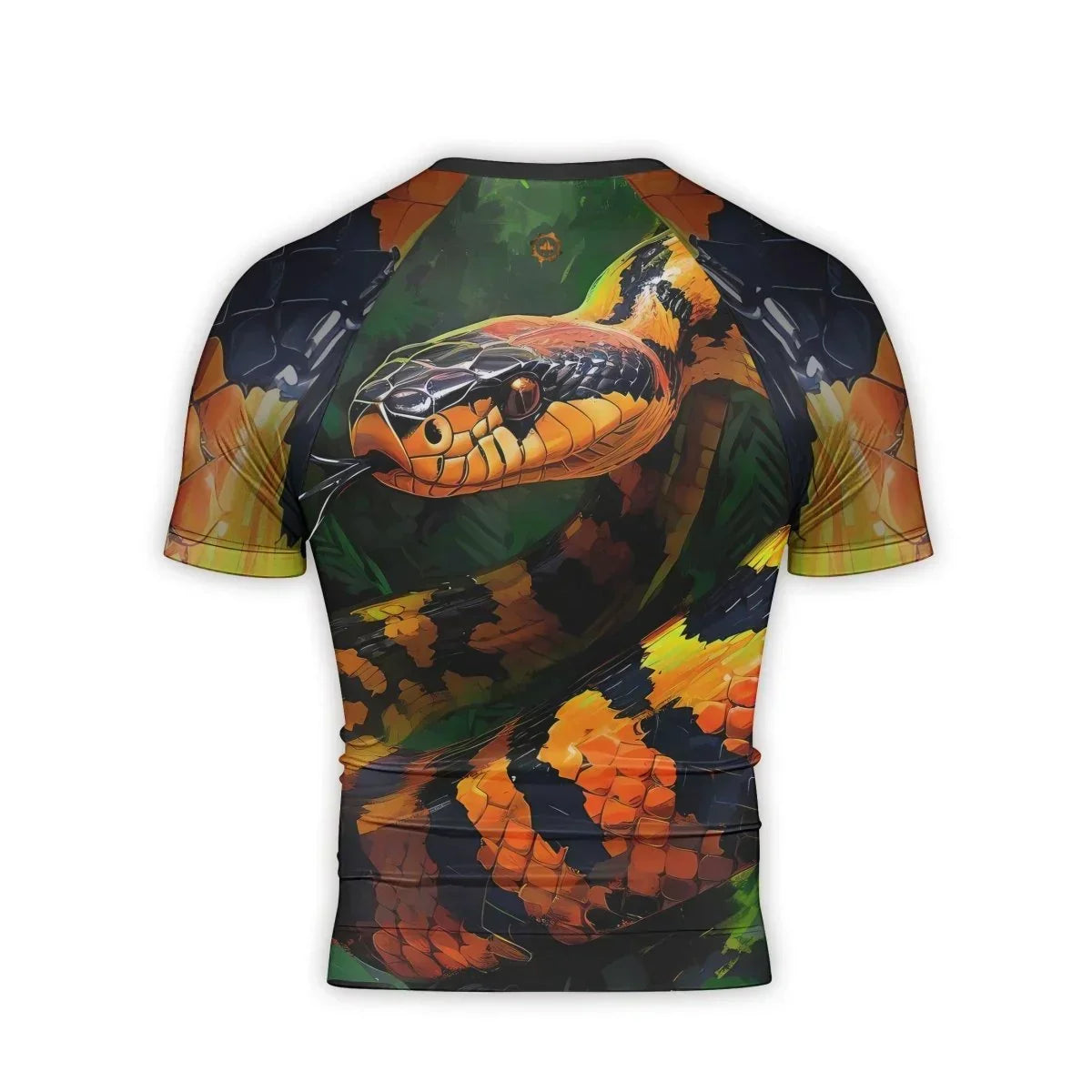 pink python snakeskin short sleeve men's rompers,... Venomous Snake Men's Short Sleeve Rash Guard | Snake Compression Shirt