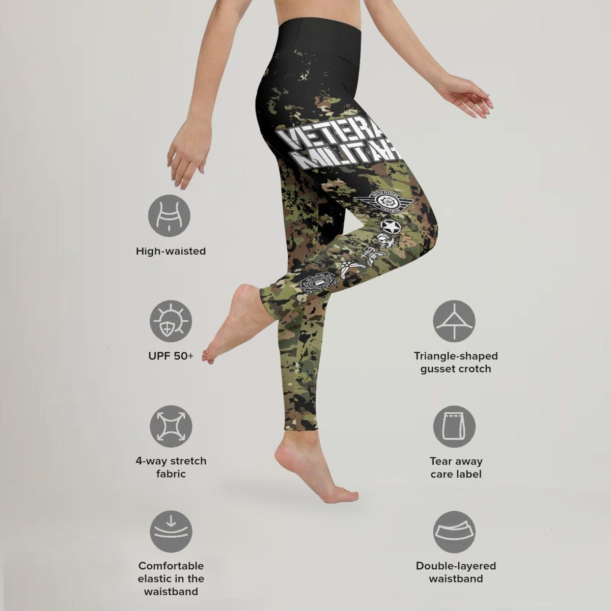 Veteran Army Camouflage Leggings - BattleFitGear