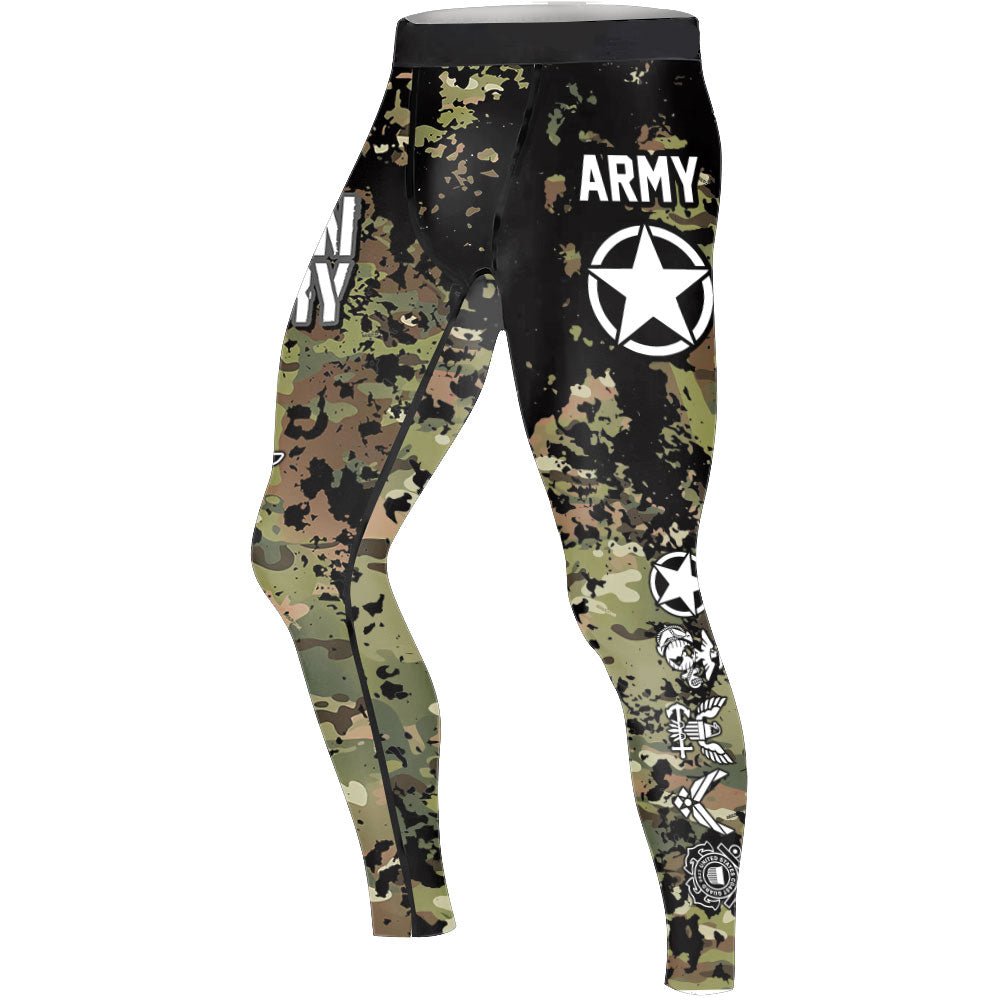 Veteran Army Camouflage Men's Compression Leggings - BattleFitGear