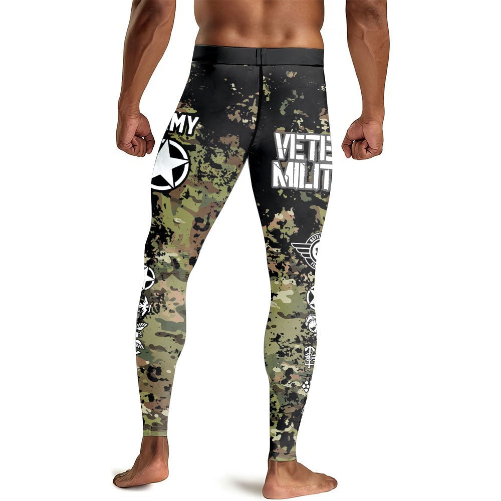 Veteran Army Camouflage Men's Compression Leggings - BattleFitGear