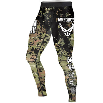 Veteran Air Force Camouflage Men's Compression Leggings - BattleFitGear