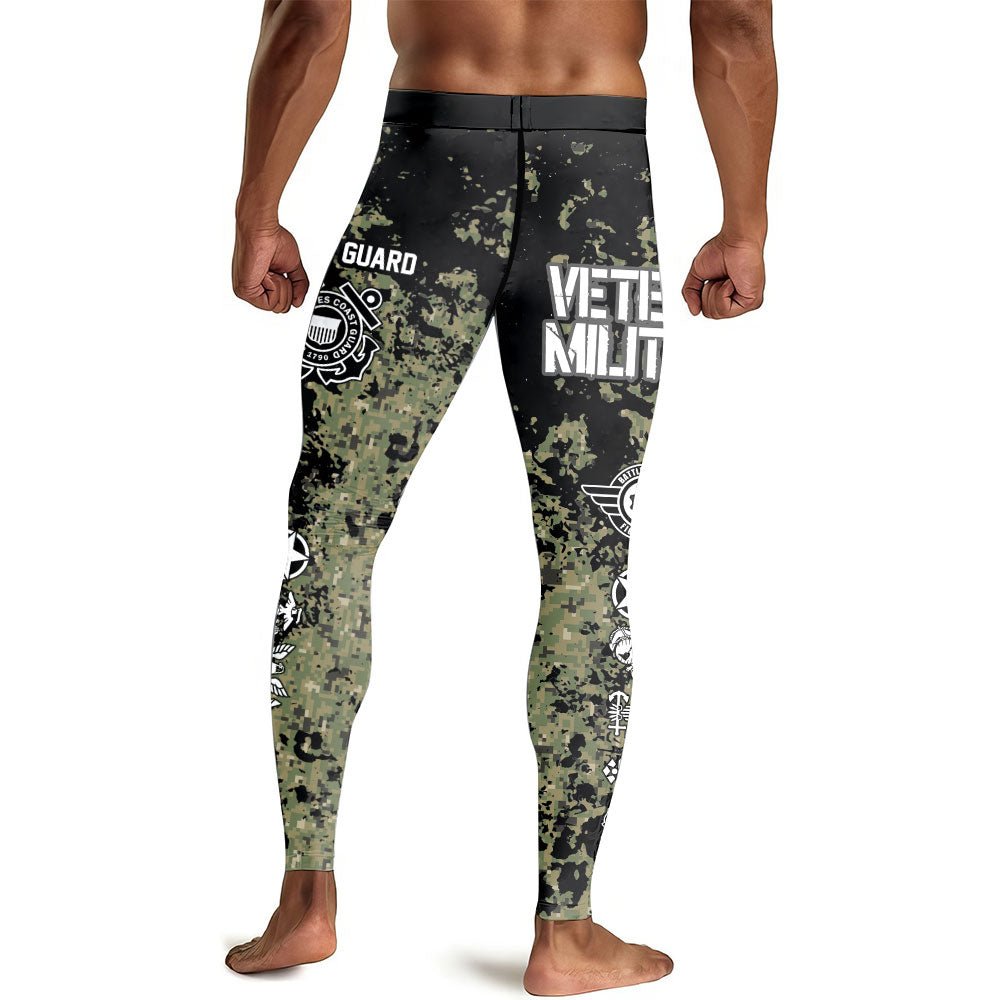 Veteran Coast Guard Camouflage Men's Compression Leggings - BattleFitGear