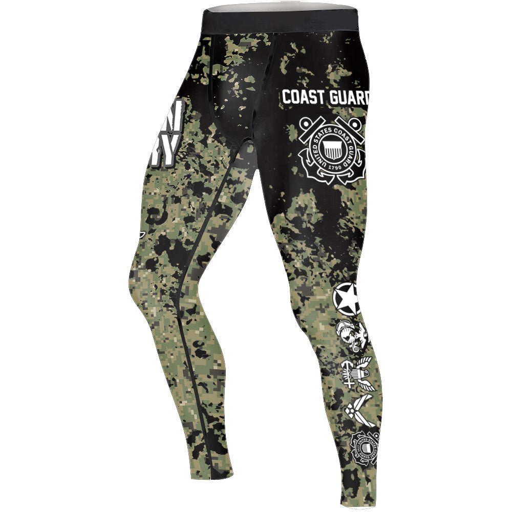 Veteran Coast Guard Camouflage Men's Compression Leggings - BattleFitGear