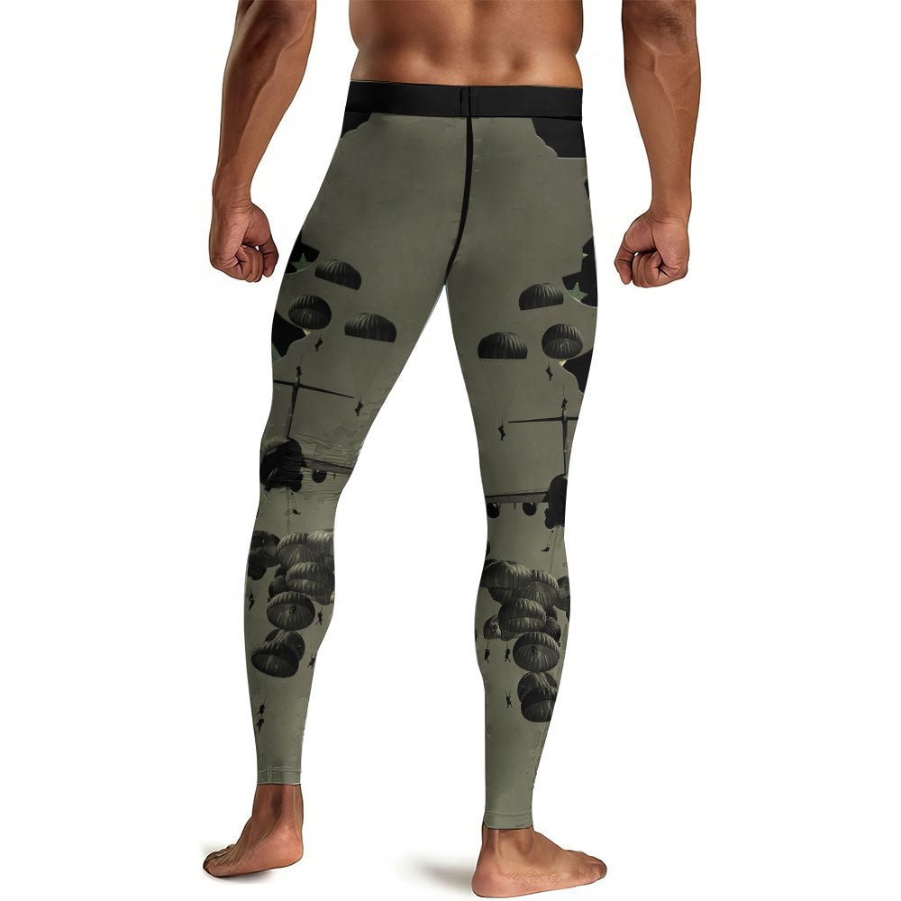 Veteran Military Parachutist Men's Compression Leggings - BattleFitGear