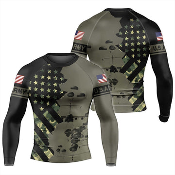 Veteran Military Parachutist Men's Long Sleeve Rash Guard - BattleFitGear