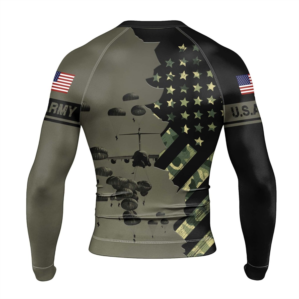 Veteran Military Parachutist Men's Long Sleeve Rash Guard - BattleFitGear