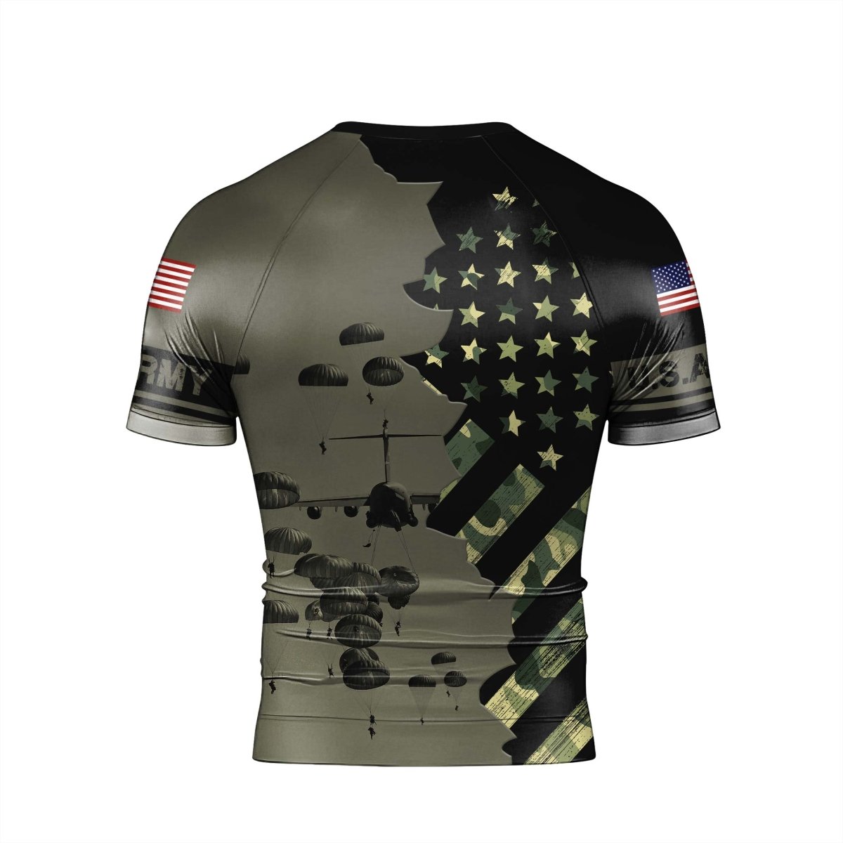 Veteran Military Parachutist Men's Short Sleeve Rash Guard - BattleFitGear