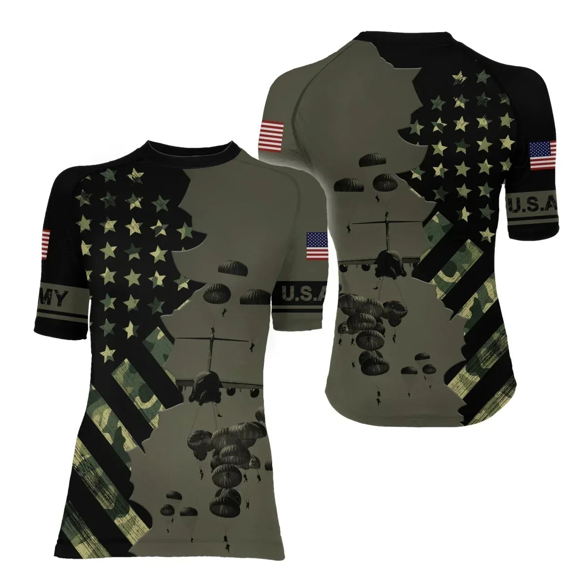 Veteran Military Parachutist Women Short Sleeve Rash Guard | Fightwear