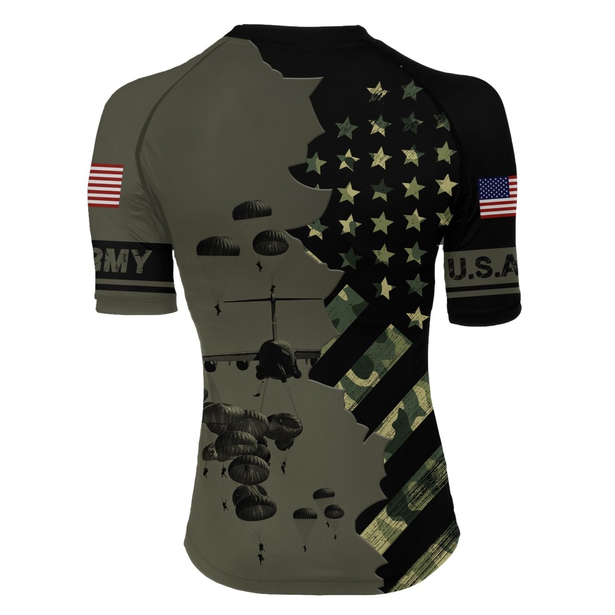 Veteran Military Parachutist Women's Short Sleeve Rash Guard - BattleFitGear