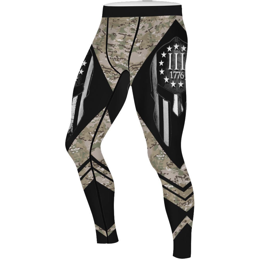 Veteran Spartan Soldier Men's Compression Leggings - BattleFitGear