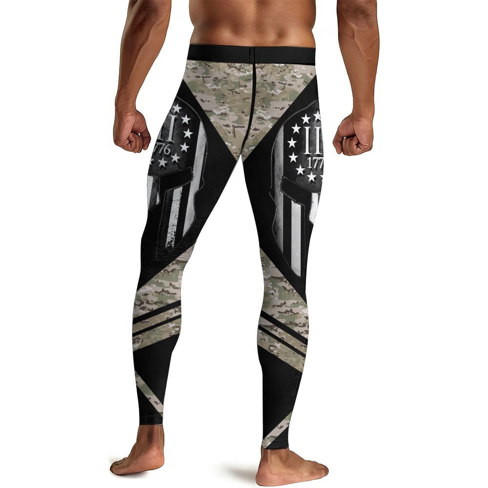 Veteran Spartan Soldier Men's Compression Leggings - BattleFitGear