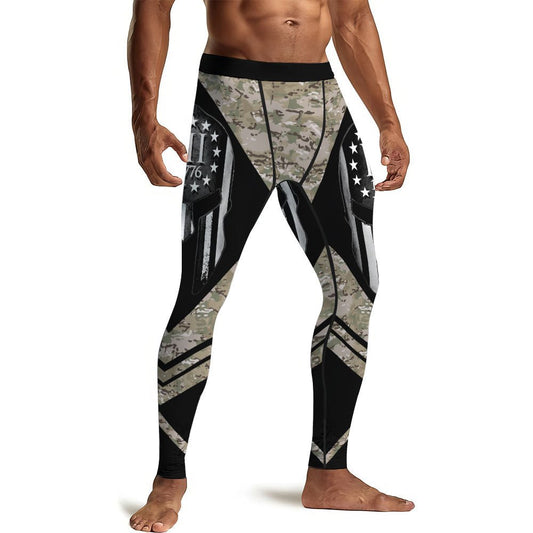 Veteran Spartan Soldier Men's Compression Leggings - BattleFitGear