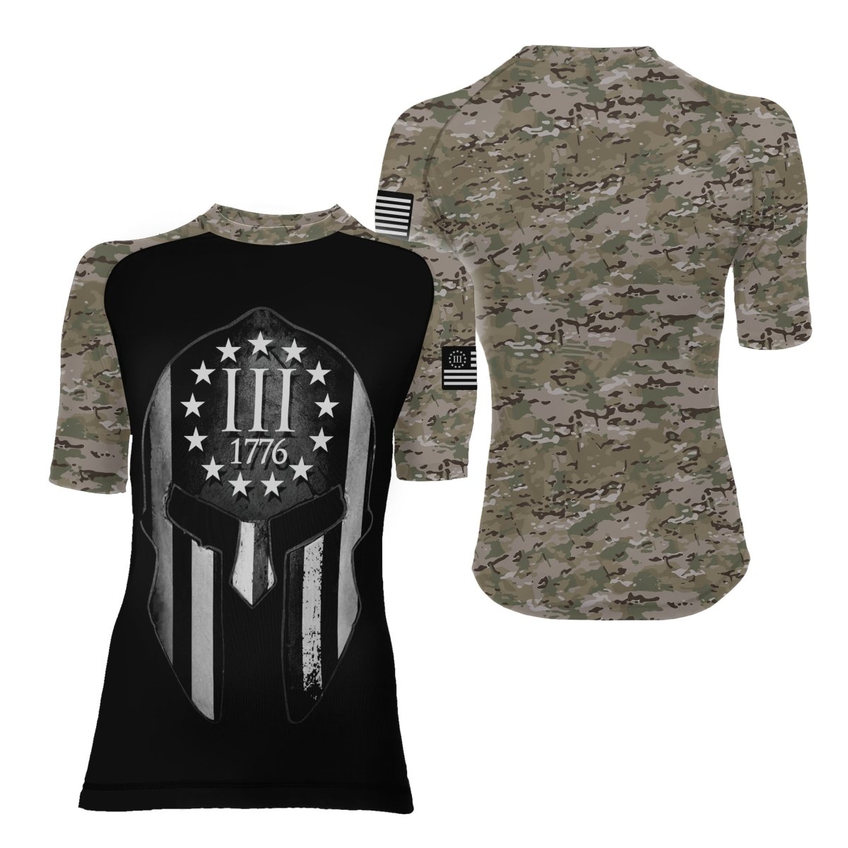 Veteran Spartan Soldier Women's Short Sleeve Rash Guard - BattleFitGear