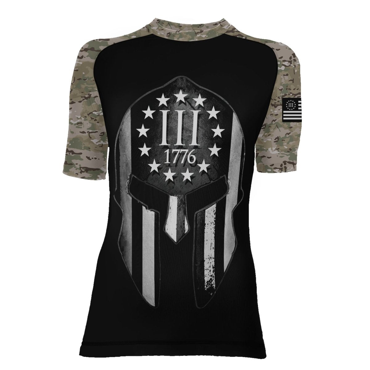 Veteran Spartan Soldier Women's Short Sleeve Rash Guard - BattleFitGear