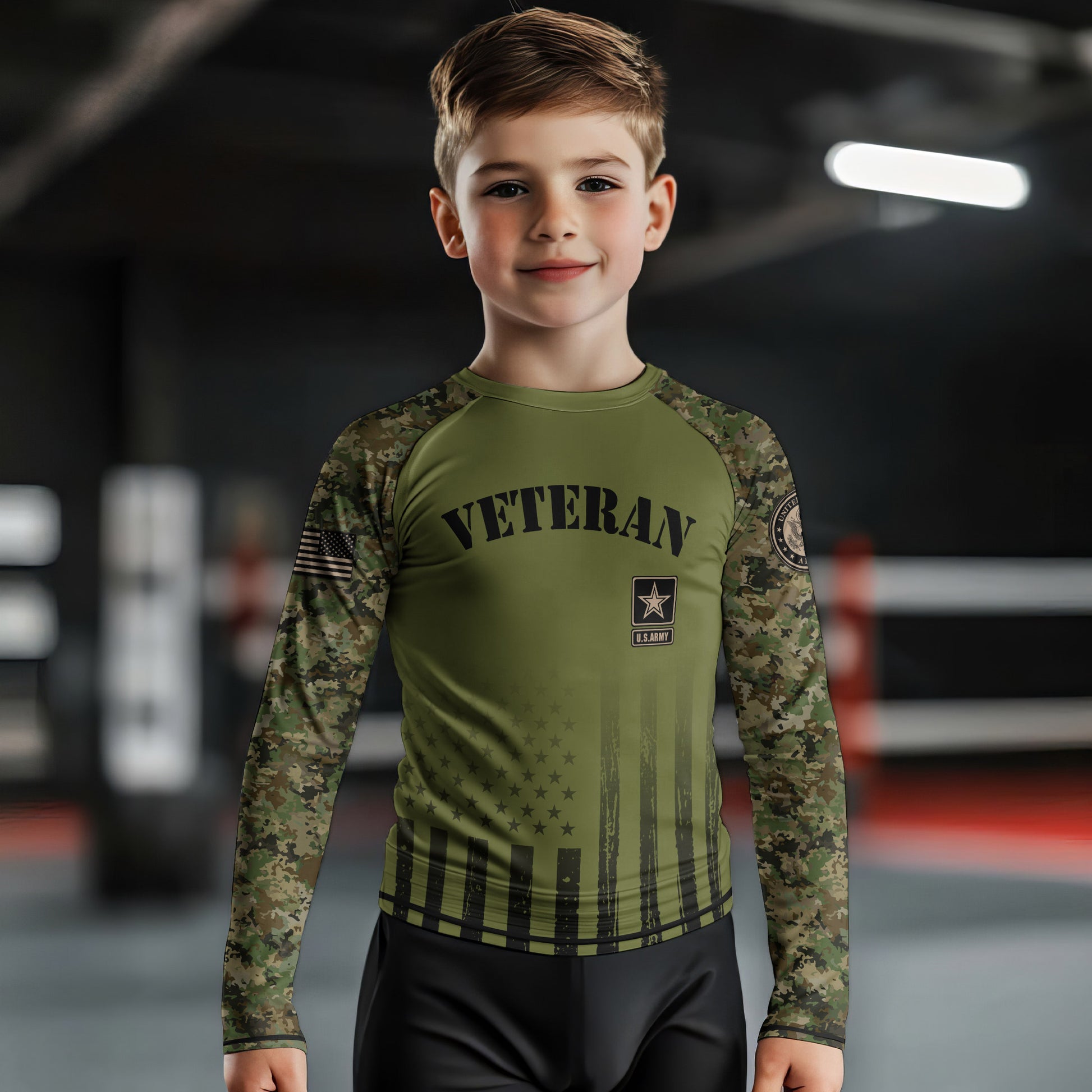 Veteran US Army Kids Rash Guard