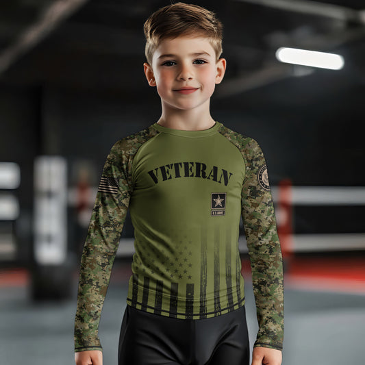 Veteran US Army Kids Rash Guard