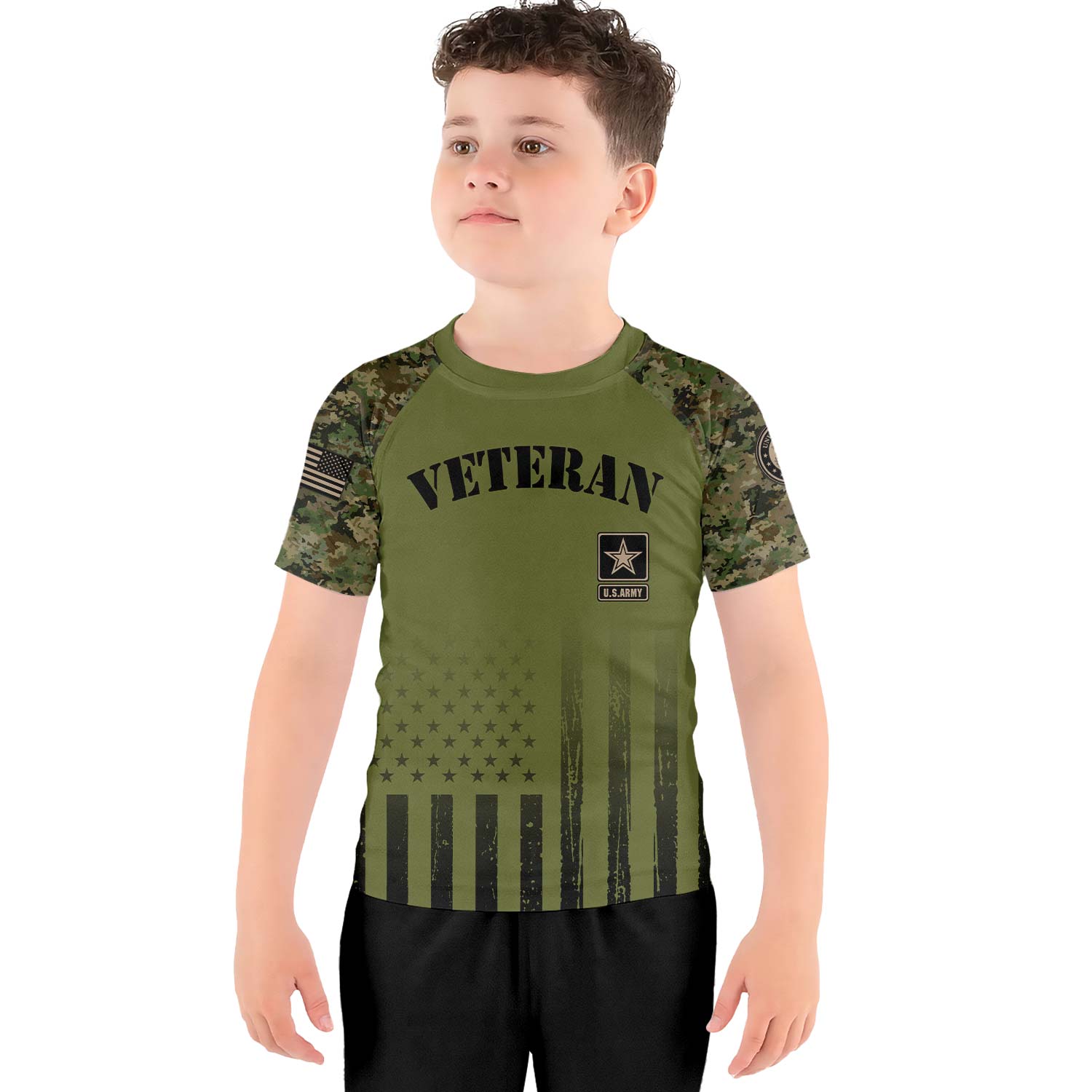 Veteran US Army Kids Rash Guard