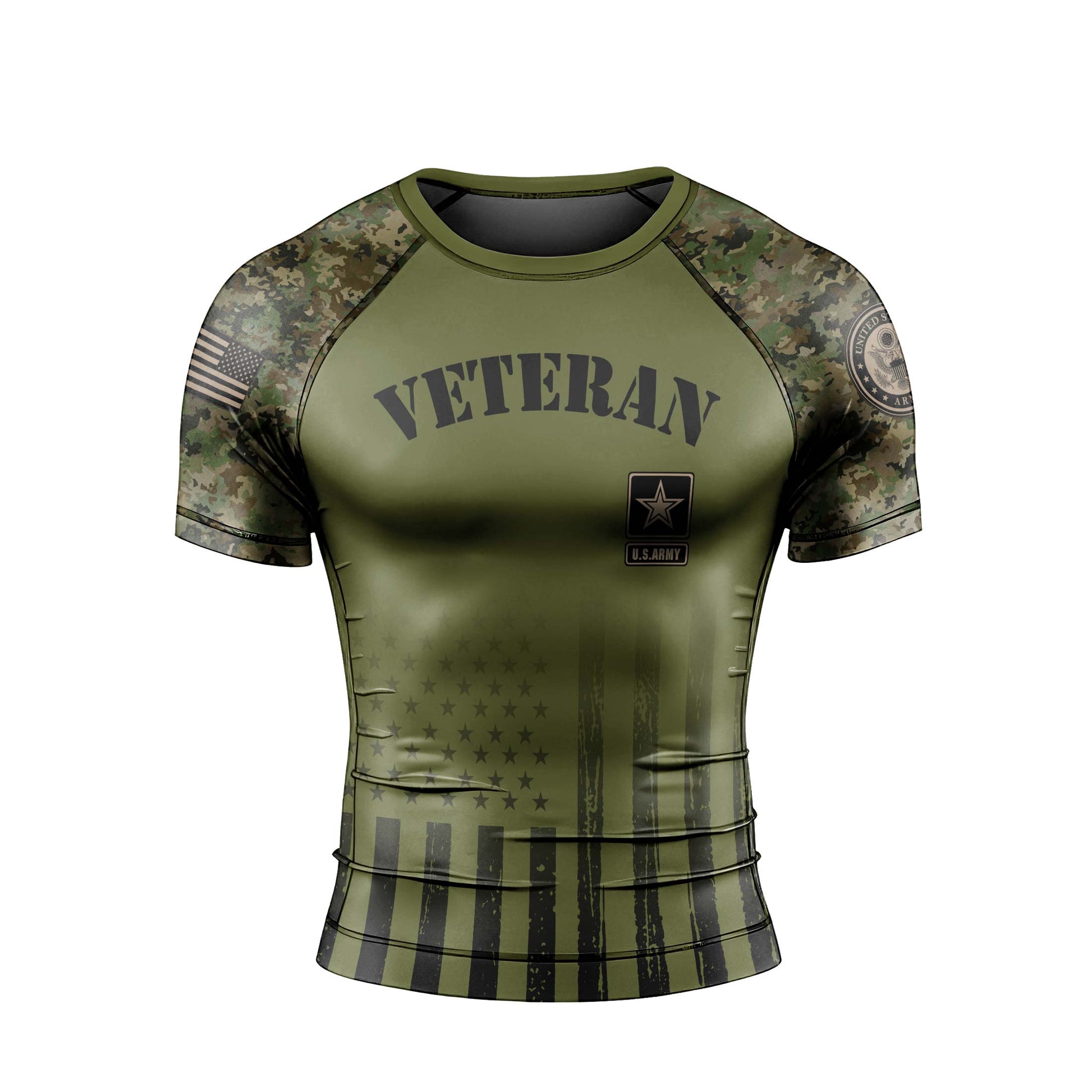 Veteran US Army Men's Short Sleeve Rash Guard