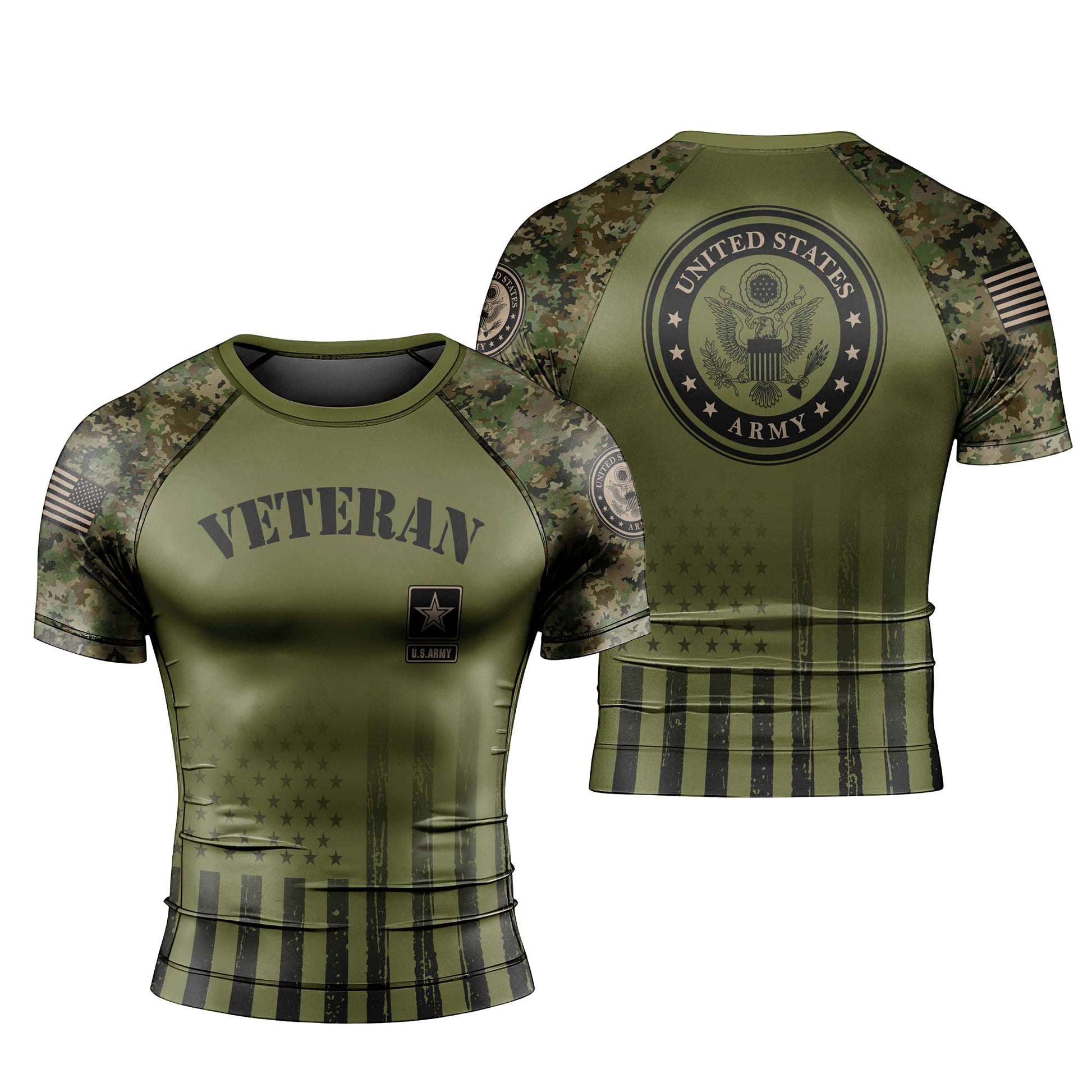 Veteran US Army Men's Short Sleeve Rash Guard