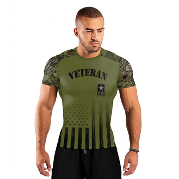 Veteran US Army Men's Short Sleeve Rash Guard