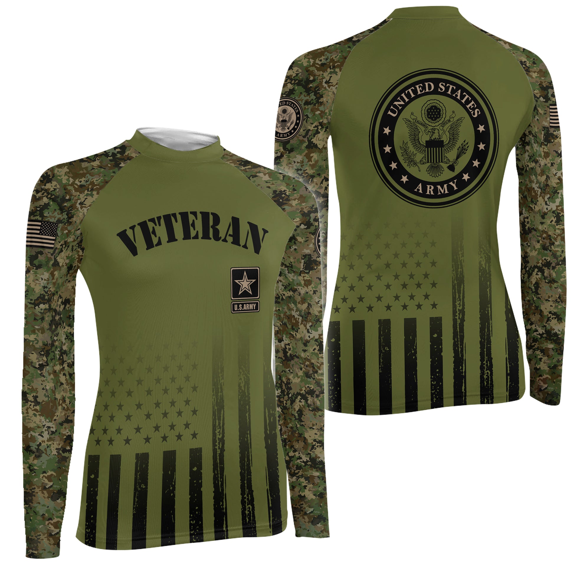 Veteran US Army Women's Long Sleeve Rash Guard