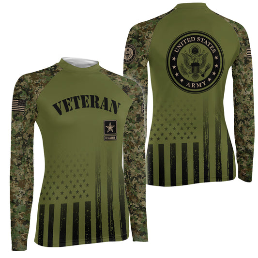 Veteran US Army Women's Long Sleeve Rash Guard