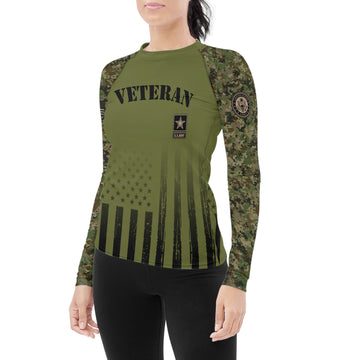 Veteran US Army Women's Long Sleeve Rash Guard